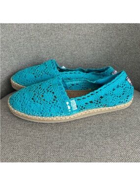 Bobs Skechers Crochet Espadrilles Flats Turquoise‎ Blue Women’s size 7.5 NEW